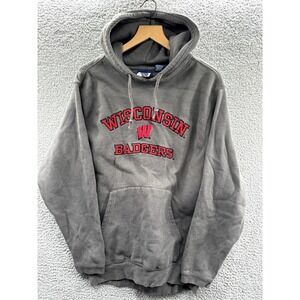 Vintage University of Wisconsin Badgers Sweatshirt Men's Medium Gray Embroidered
